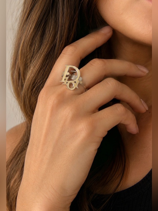 Dior Jewelry - Christian Dior Authentic Oblique Monogram Logo Ring. Size 6. Vintage